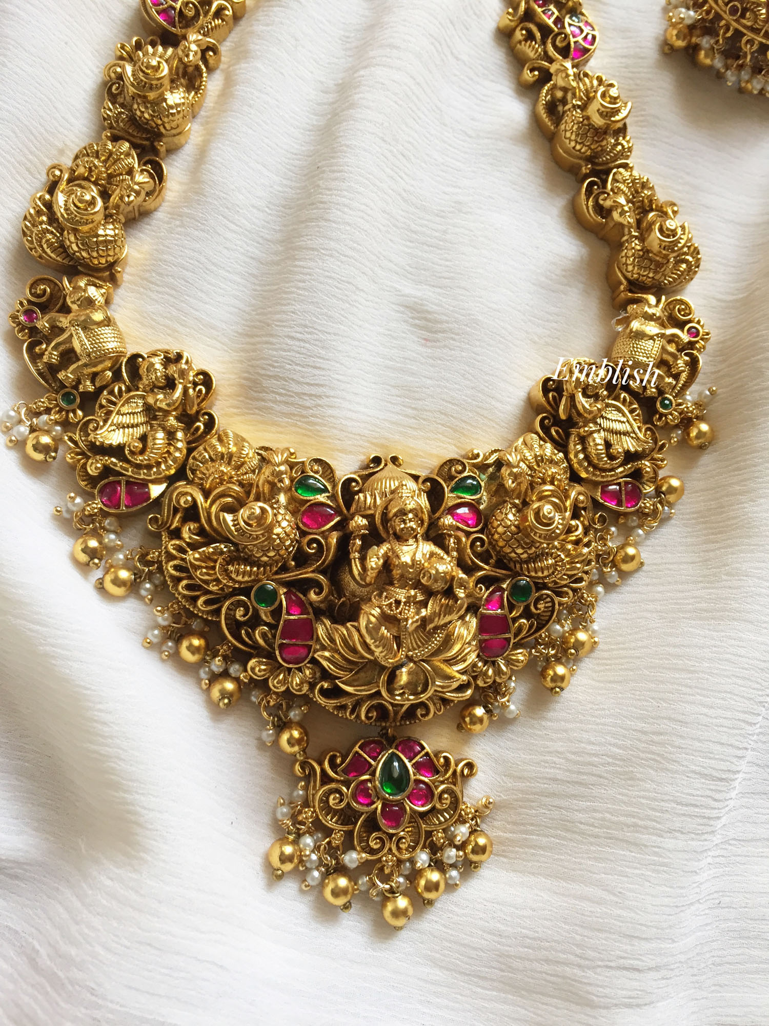 Kundan Jadau Annalakshmi neckpiece- Long